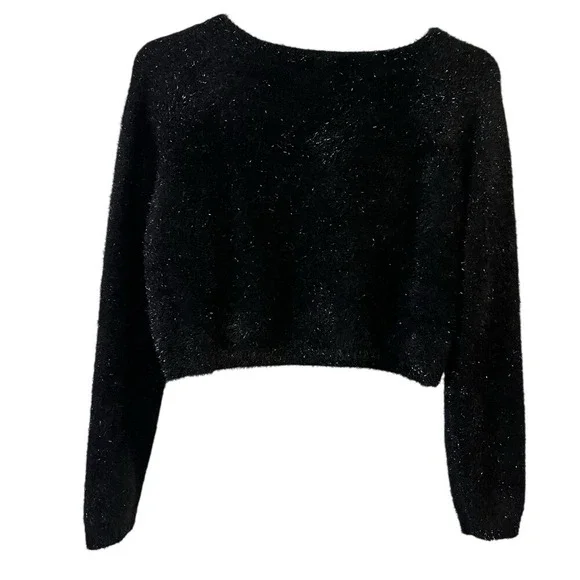 Elan metallic Eyelash Black Sweater size small NWT‎ - Picture 11 of 14